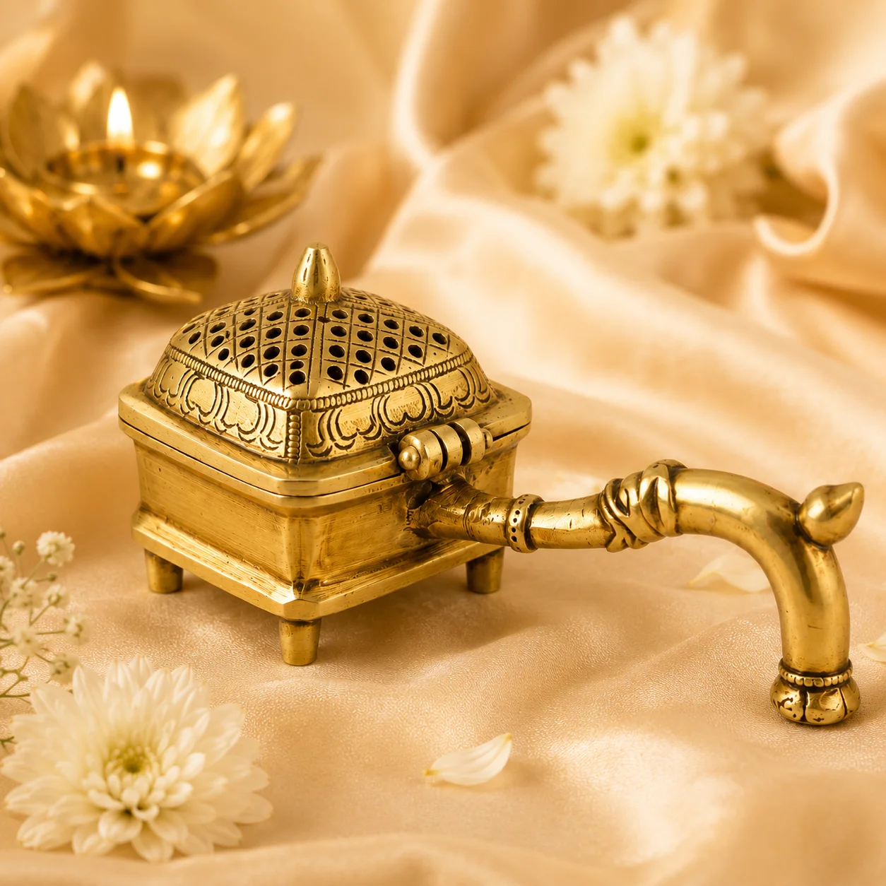 Brass Aarti Dhoop Dani / Incense Burner - Image 2