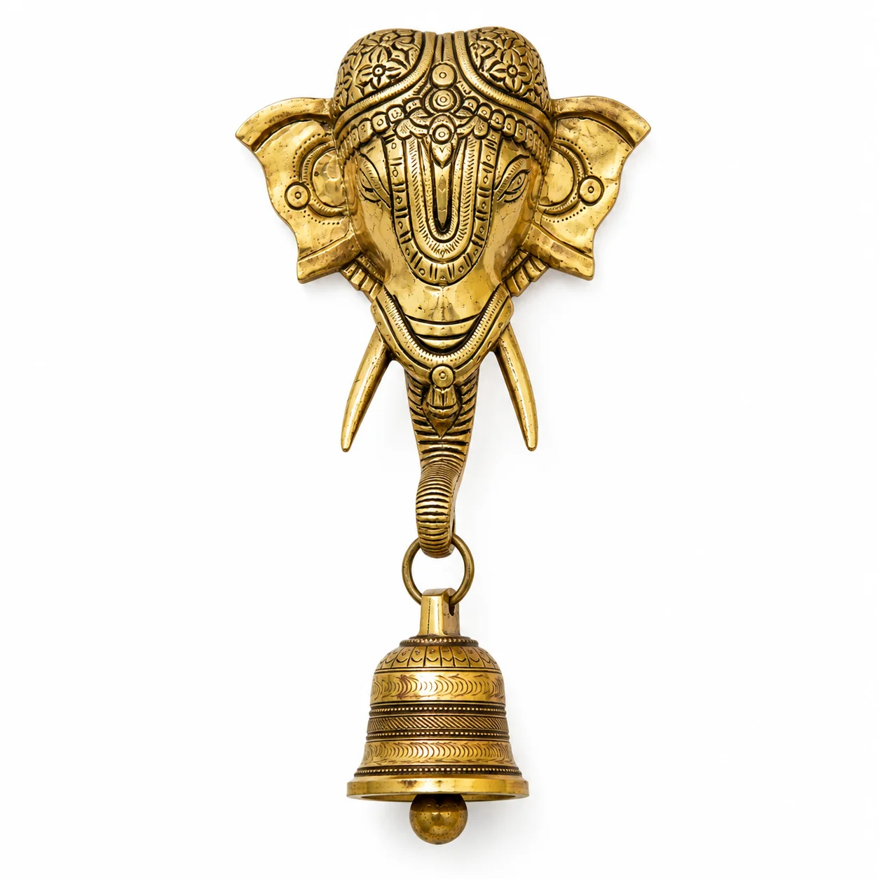 Brass Ganesha with Hanging Bell - Image 4
