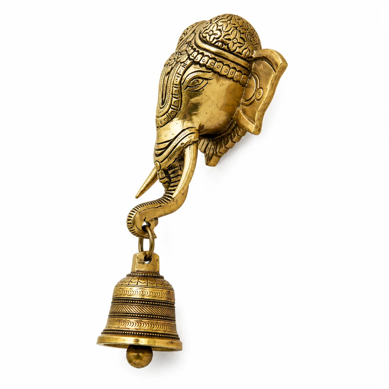 Brass Ganesha with Hanging Bell - Image 5