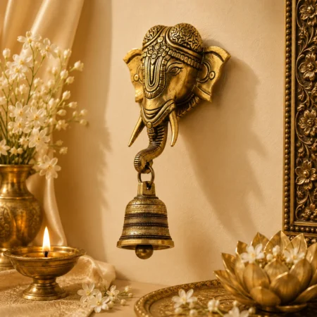 Brass Ganesha with Hanging Bell