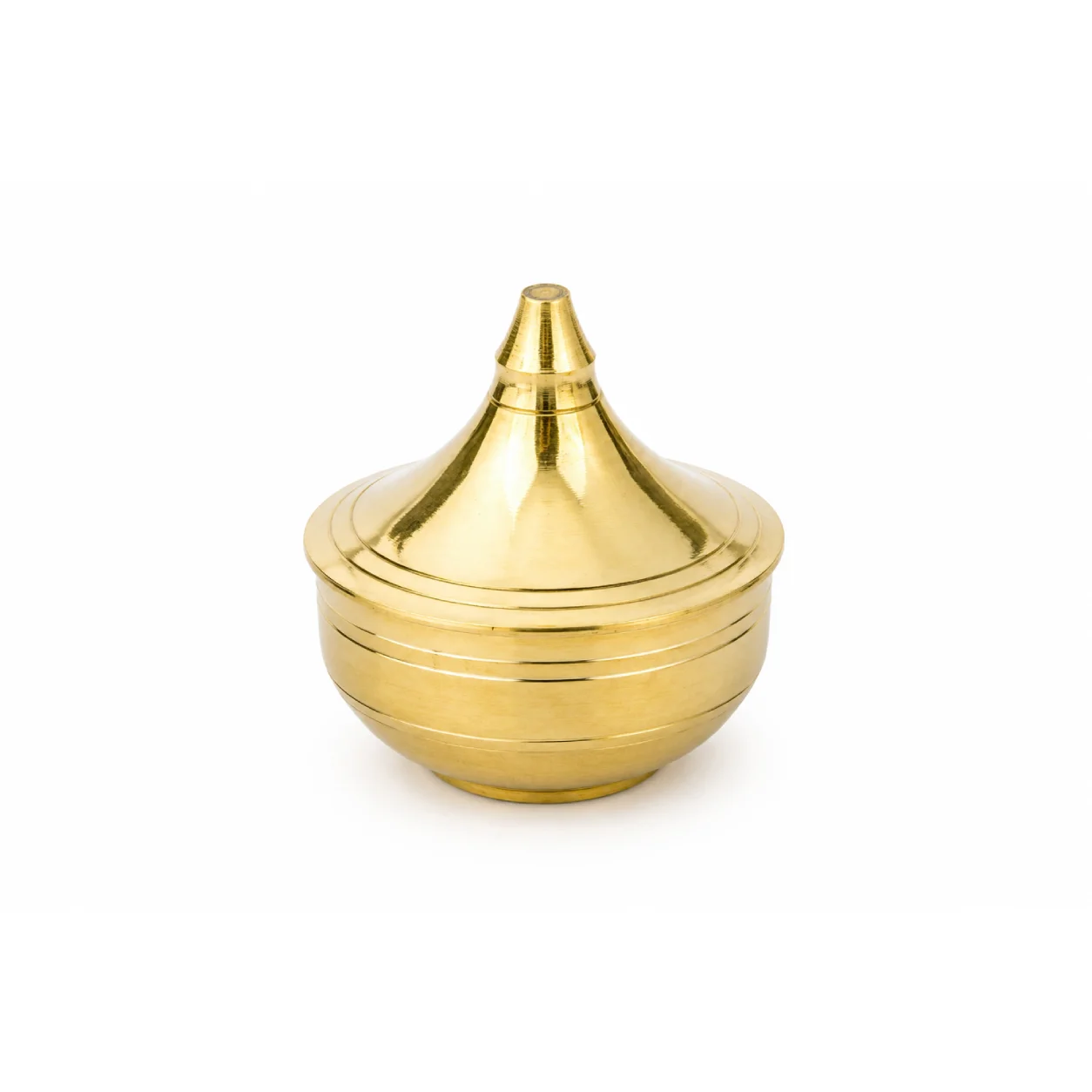 Brass Haldi Kumkum Container with Lid - Image 2