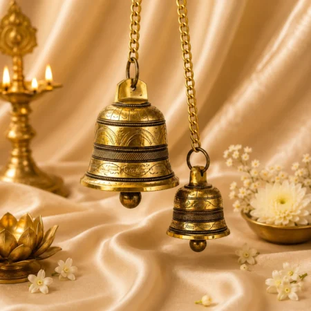 Brass Hanging Temple Bell with Chain