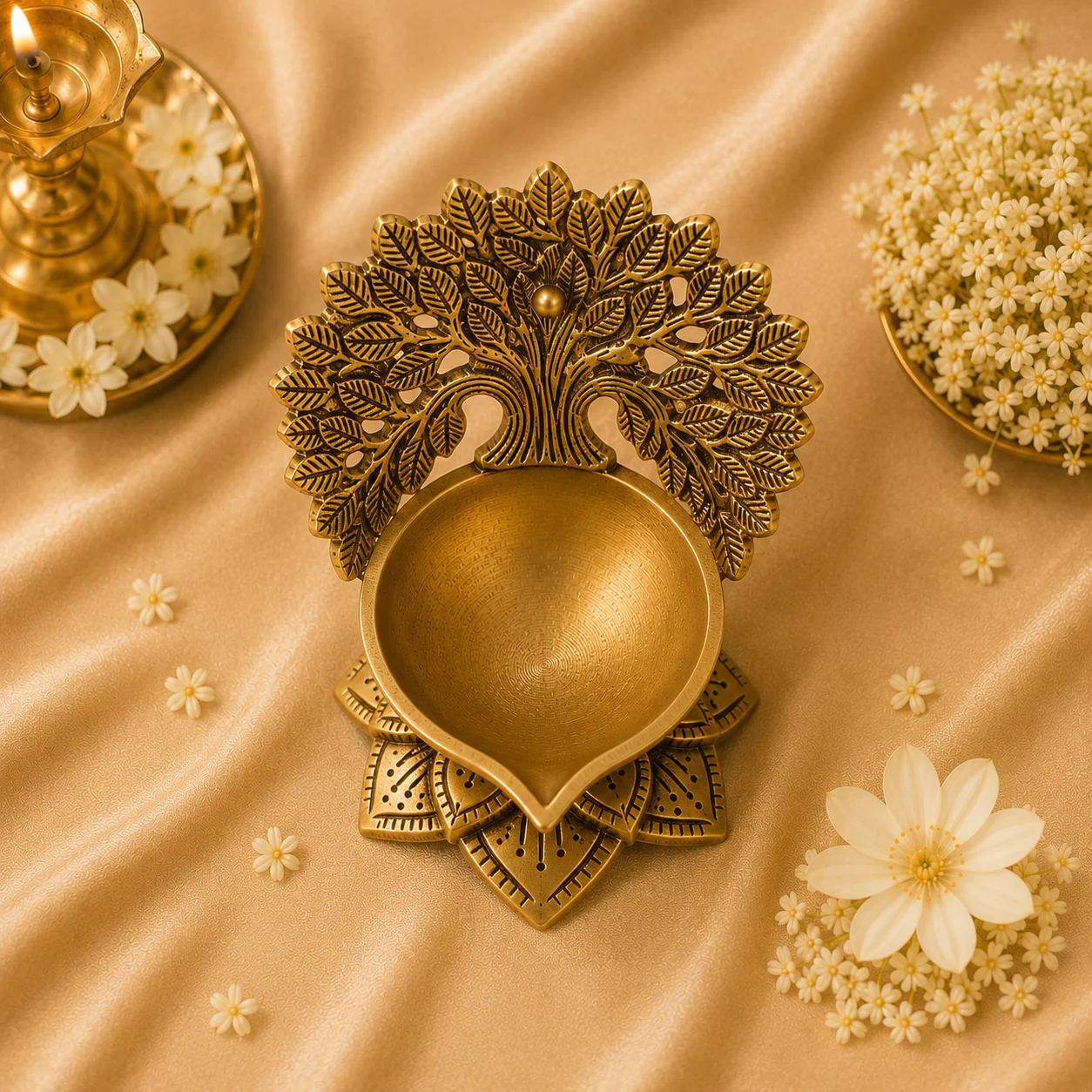 Brass Kalpavriksha Diya - Image 2