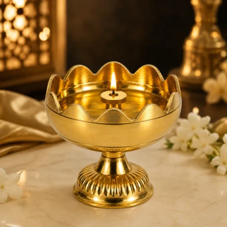 Brass Lotus Deepam