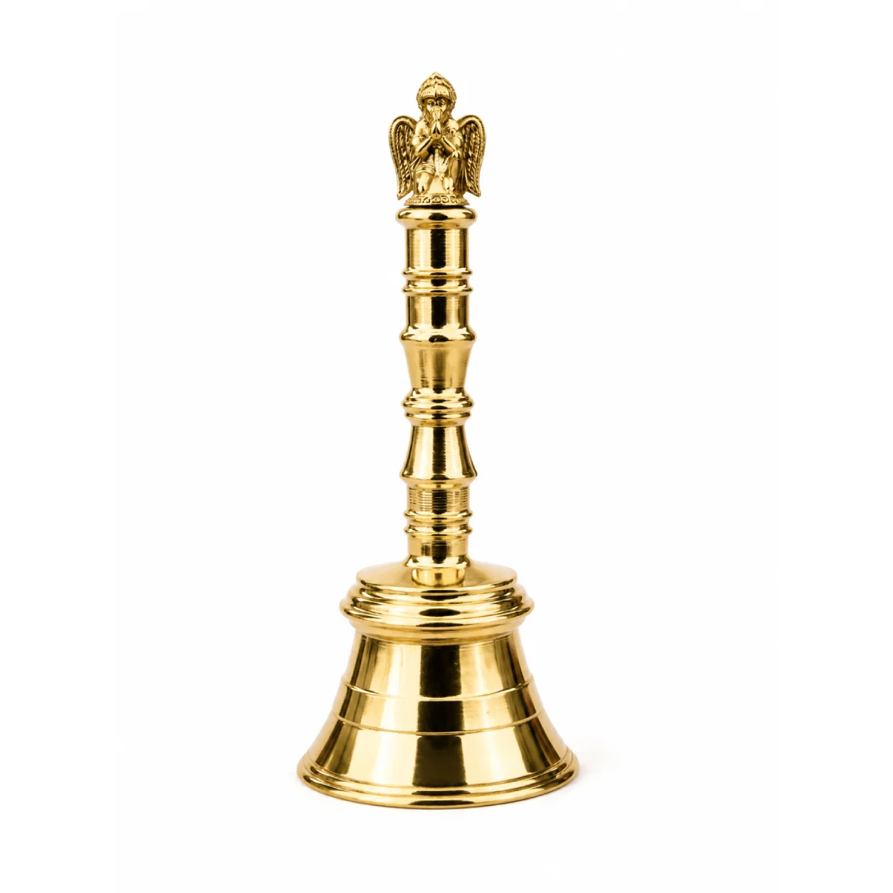 Traditional Brass Pooja Bell with Decorative Handle - Image 3