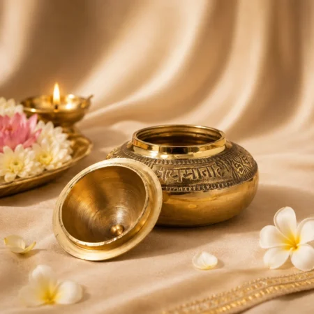 Brass Kumkum Bharani Set
