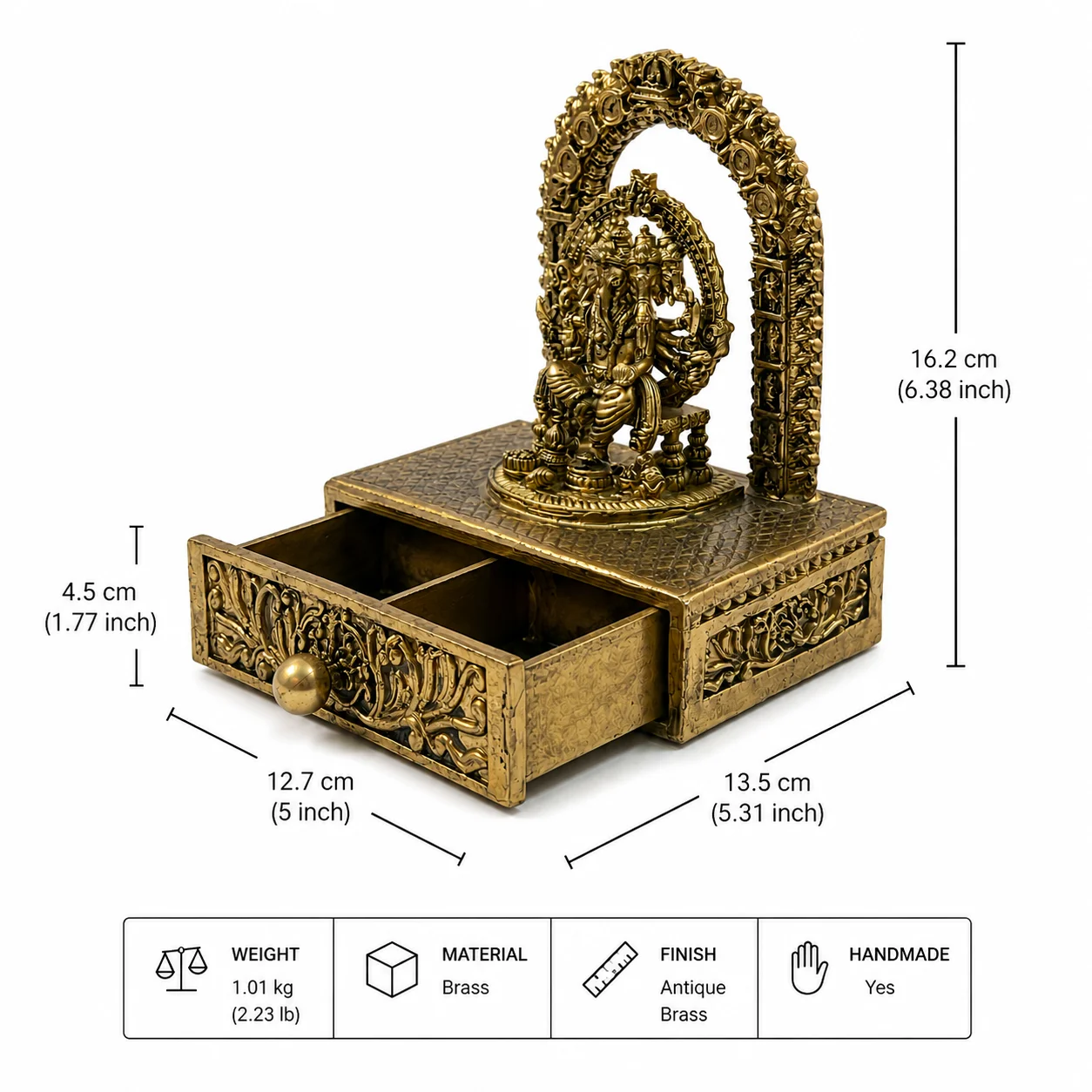 Premium Brass Ganesha Drawer - Image 7
