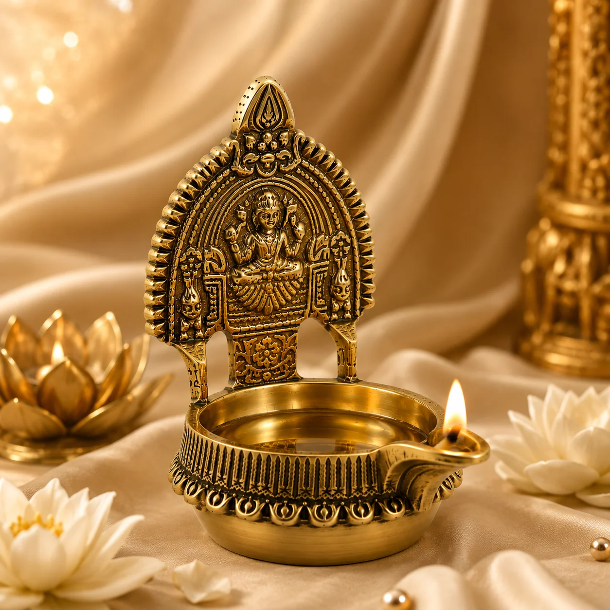 Pure Brass Lakshmi Deepam