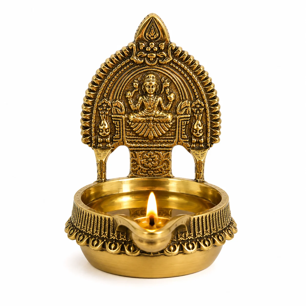 Pure Brass Lakshmi Deepam - Image 3