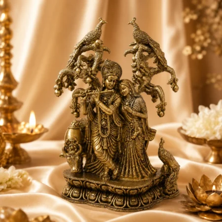 Pure Brass Radha Krishna Idol