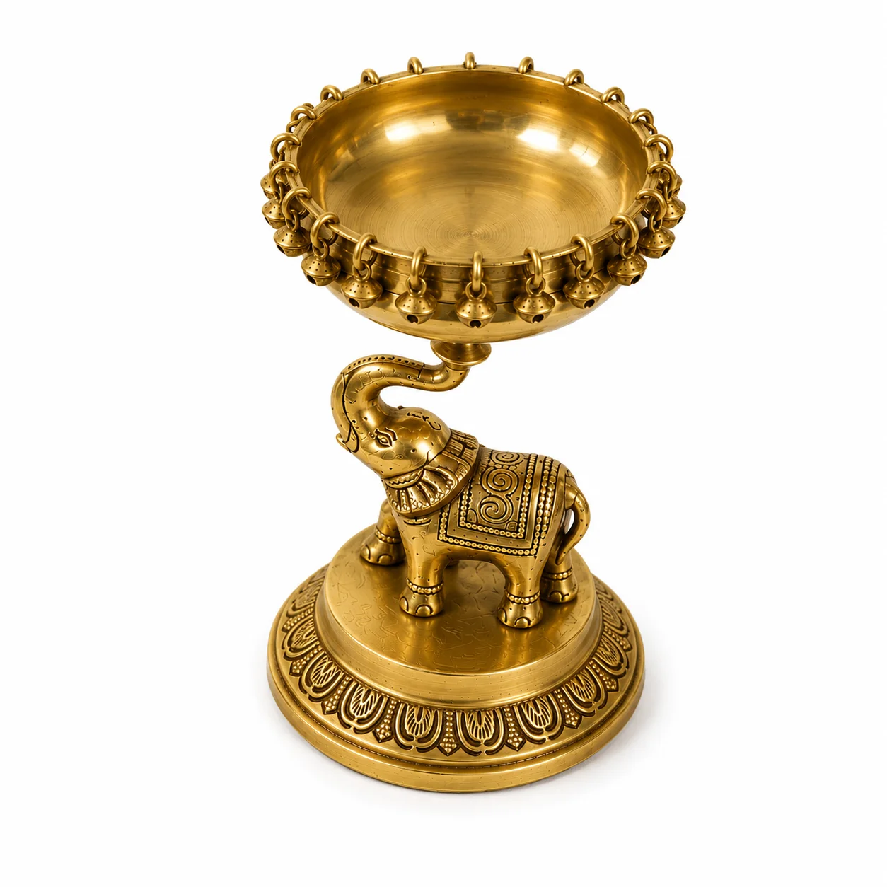 Brass Elephant Decor Urli - Image 3