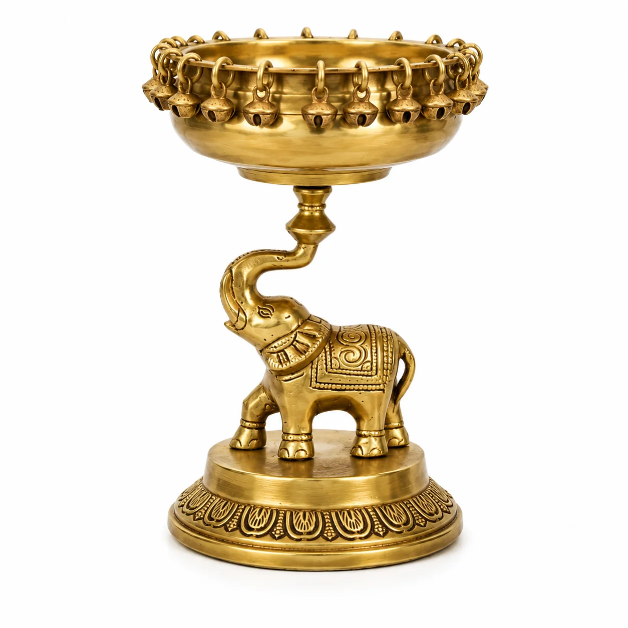 Brass Elephant Decor Urli - Image 4
